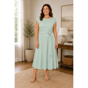 Dress Tells Fit‎ and Flare Dress Women XL Mint Green Career Minimalist Capsule